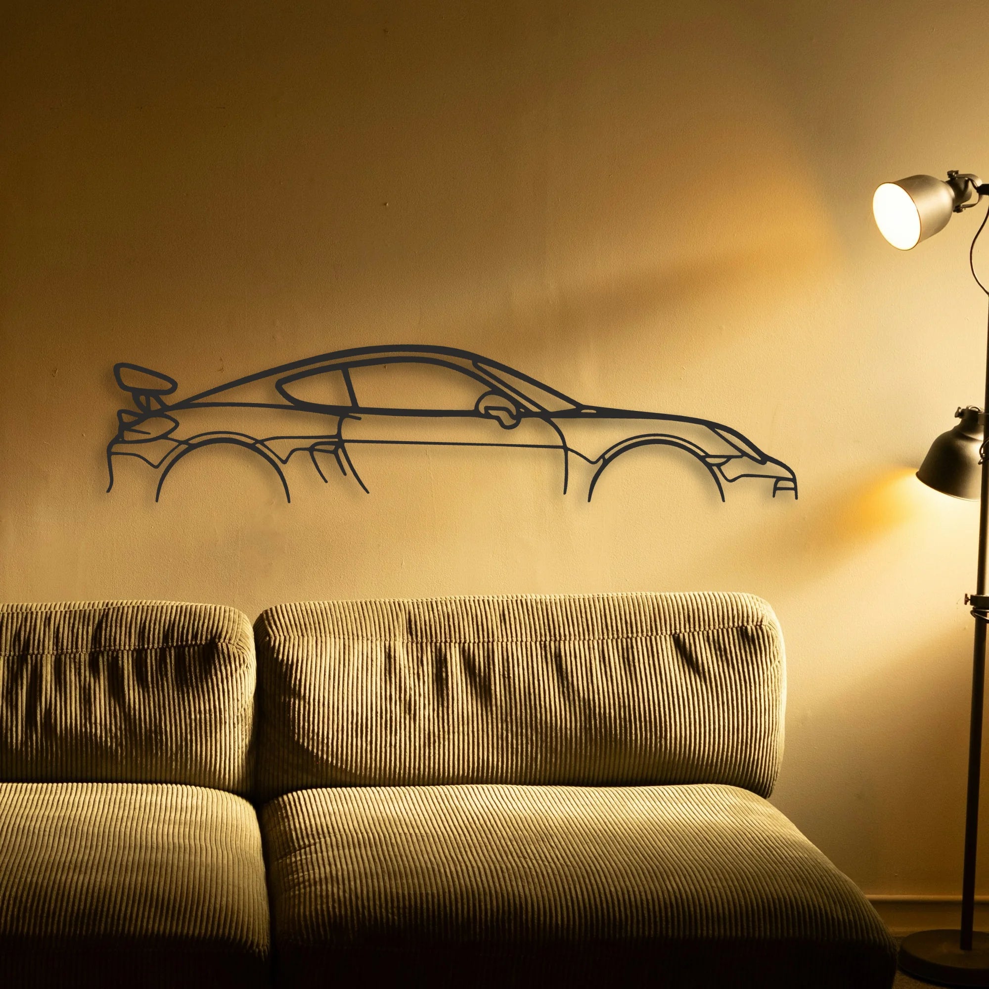 Porsche Cayman GT4 981 Classic Silhouette Metal Wall Art - Tinvibe