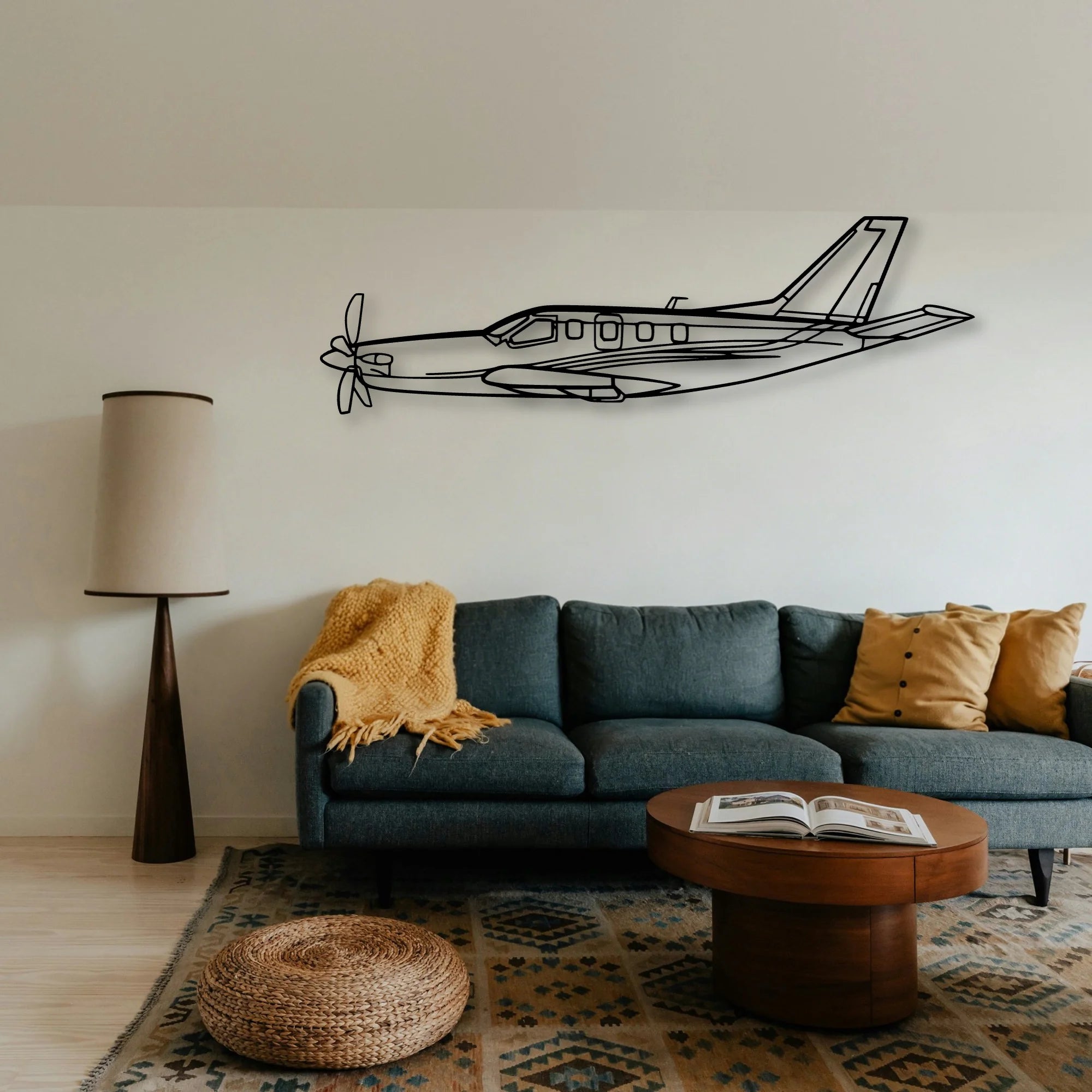 Tbm Classic Aircraft Silhouette Metal Wall Art - Tinvibe
