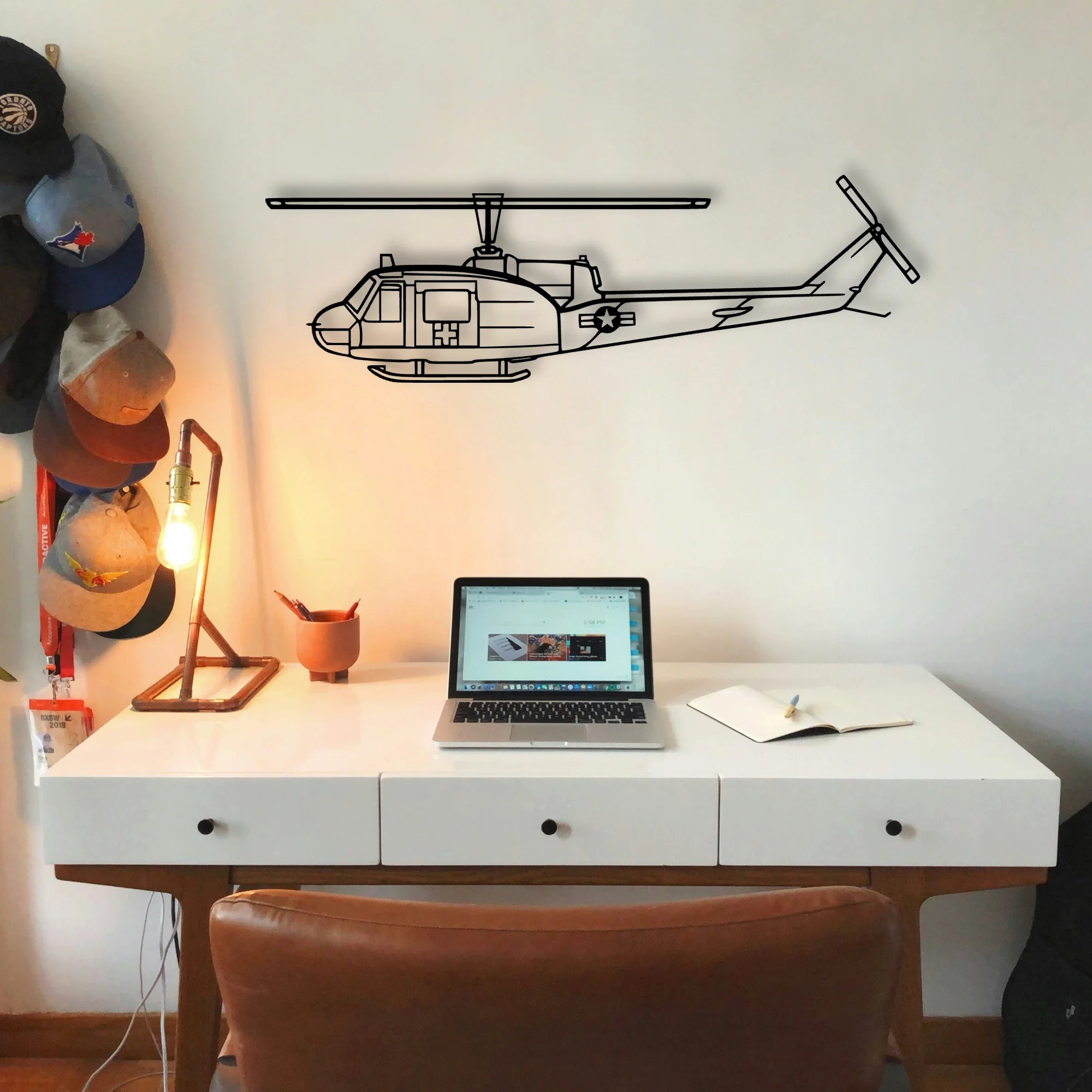 Uh 1 Med Huey Classic Aircraft Silhouette Metal Wall Art - Tinvibe