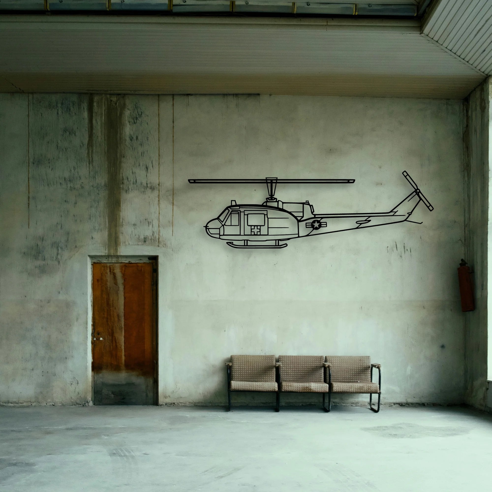 Uh 1 Med Classic Aircraft Silhouette Metal Wall Art - Tinvibe