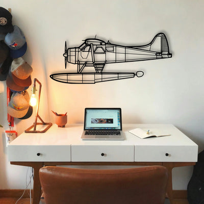 170B Float 2 Classic Aircraft Silhouette Metal Wall Art - Tinvibe