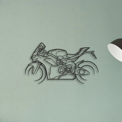 2024 Ducati Panigale V2 Classic Motorcycle Silhouette Metal Wall Art - Tinvibe