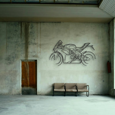 2024 Ducati Panigale V2 Classic Motorcycle Silhouette Metal Wall Art - Tinvibe