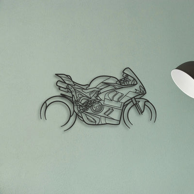 2024 Ducati Panigale V4 Bagnaia Classic Motorcycle Silhouette Metal Wall Art - Tinvibe