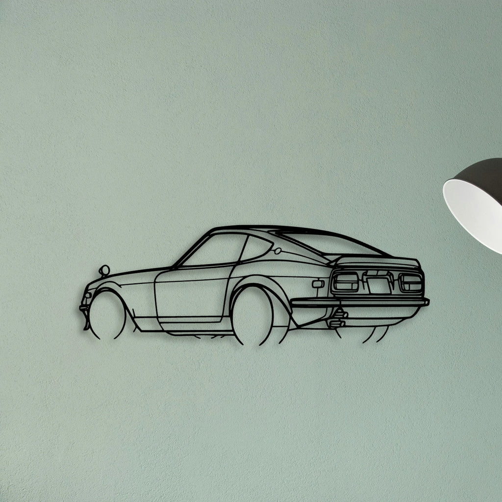 240Z 1972 Angle Classic Silhouette Metal Wall Art - Tinvibe