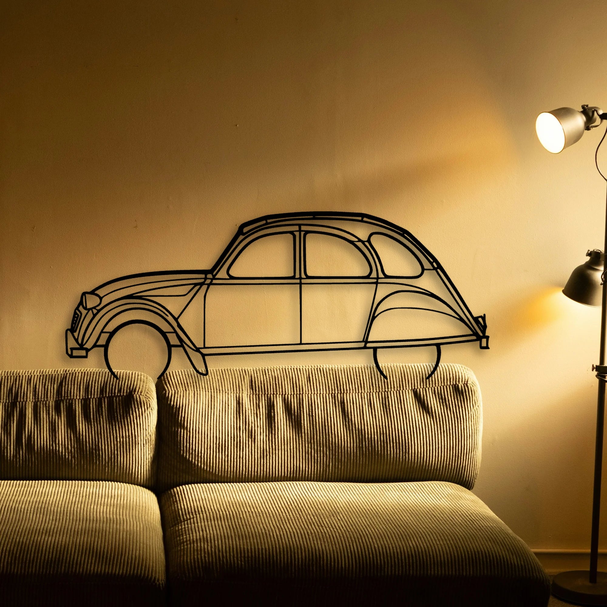 2CV 1966 Classic Silhouette Metal Wall Art - Tinvibe