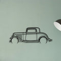 3 Window Coupe 1932 Classic Silhouette Metal Wall Art - Tinvibe