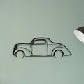 3 Window Coupe 1937 Classic Silhouette Metal Wall Art - Tinvibe