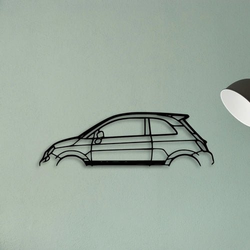 500 Abarth Classic Silhouette Metal Wall Art - Tinvibe