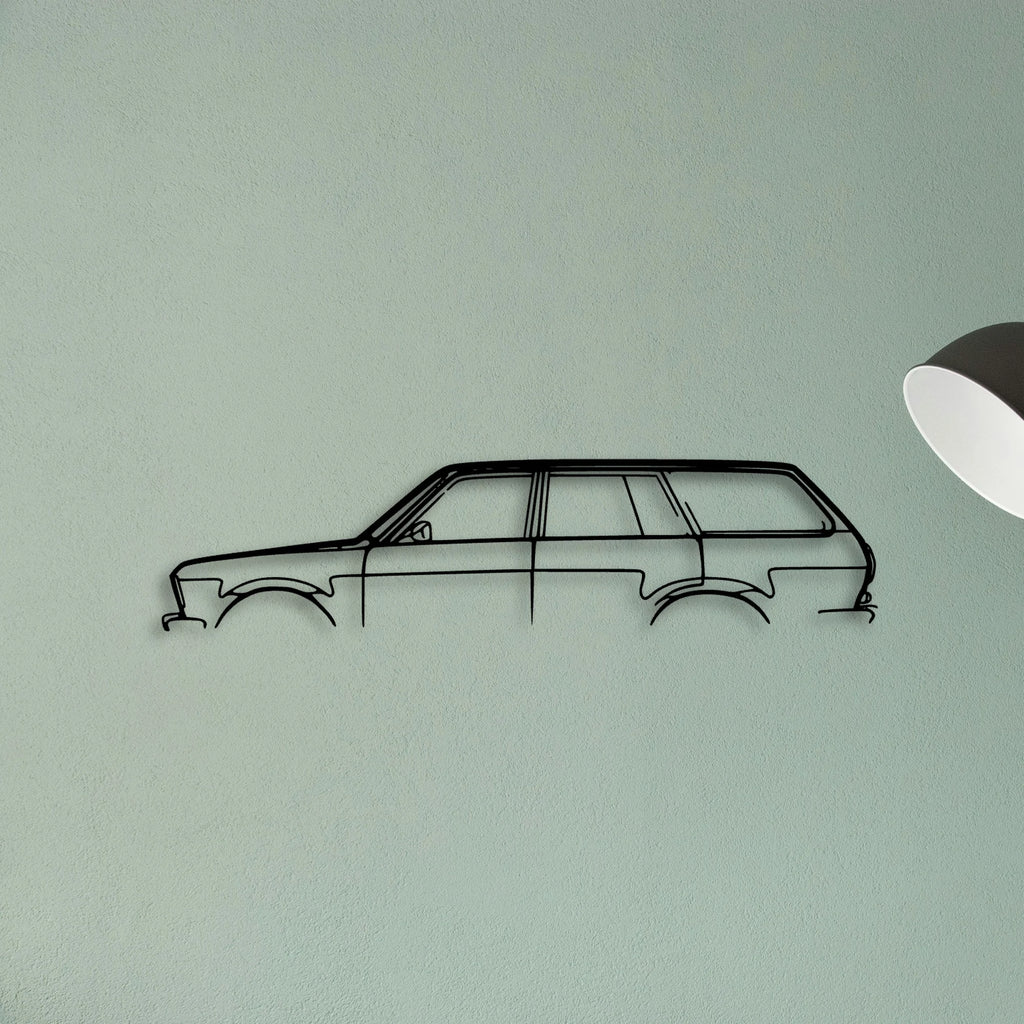 510 Wagon 1972 Classic Silhouette Metal Wall Art - Tinvibe