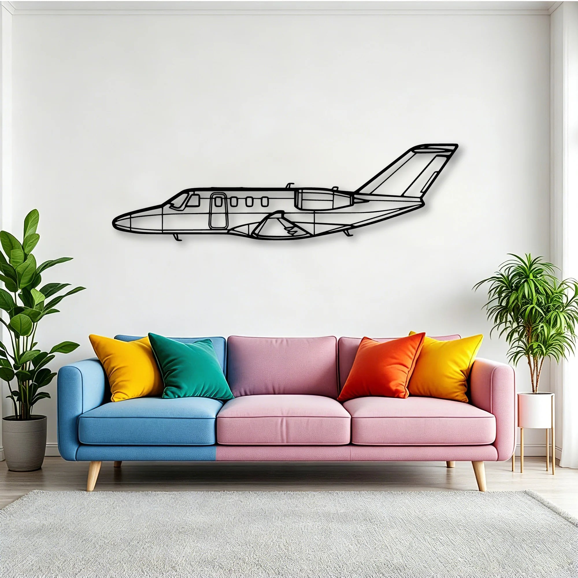 525B CJ3 Classic Aircraft Silhouette Metal Wall Art - Tinvibe