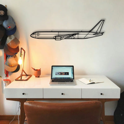 767 300F 2 Classic Aircraft Silhouette Metal Wall Art - Tinvibe