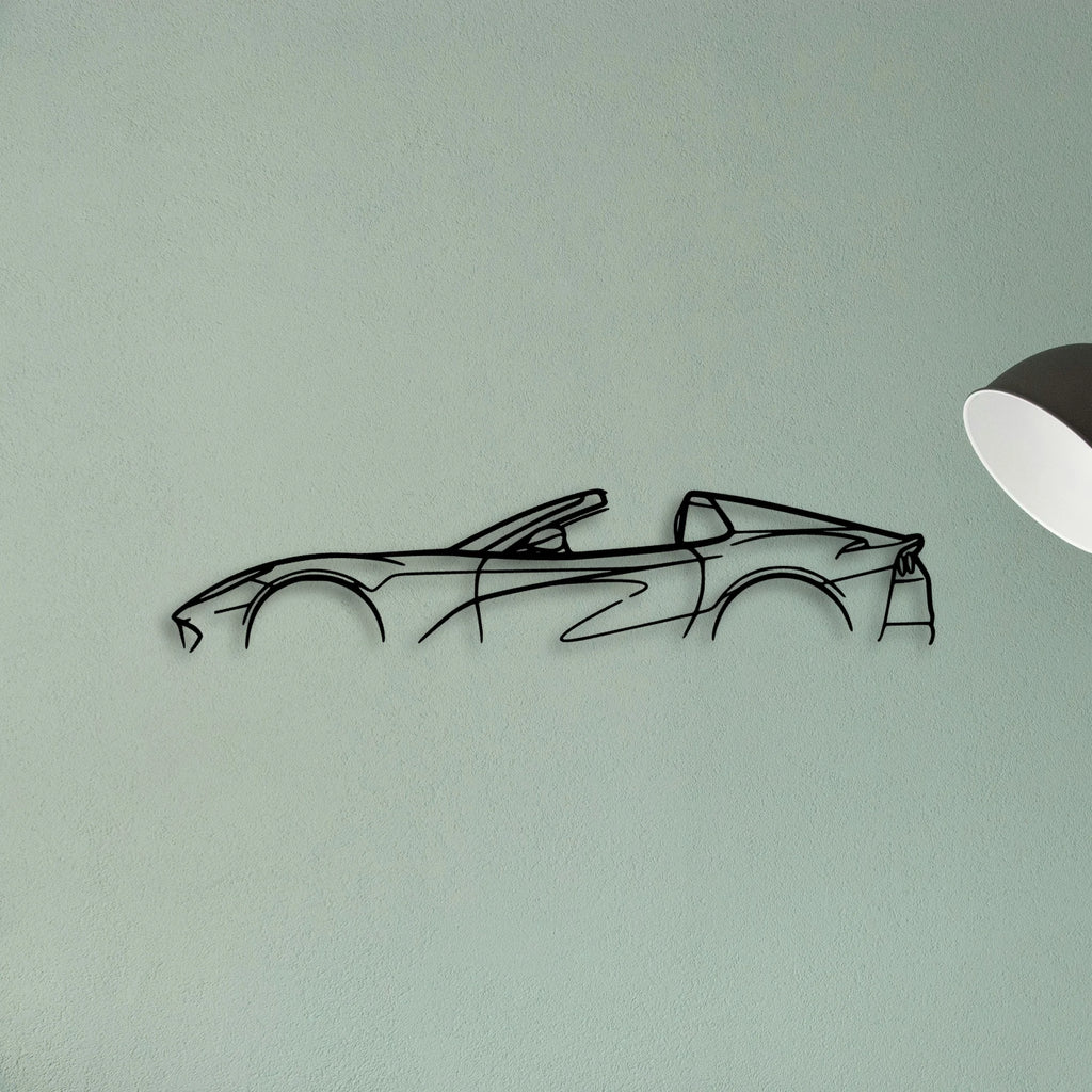 812 GTS Spider Classic Silhouette Metal Wall Art - Tinvibe