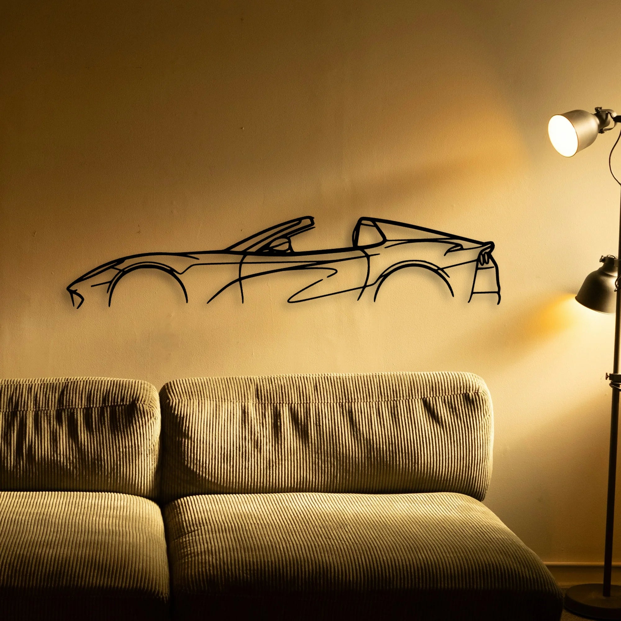 812 GTS Spider Classic Silhouette Metal Wall Art - Tinvibe