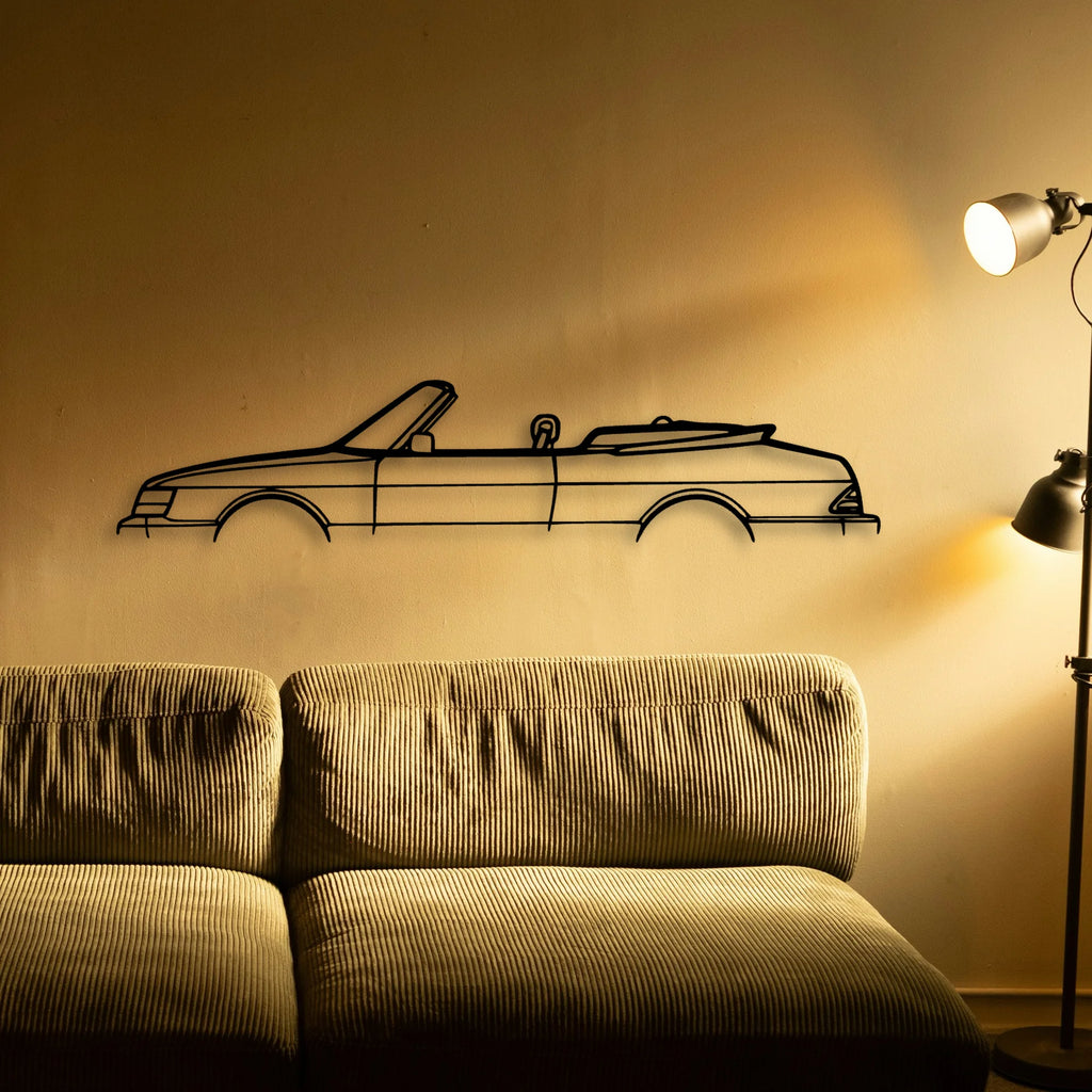 900i Saab 1991 Classic Silhouette Metal Wall Art - Tinvibe