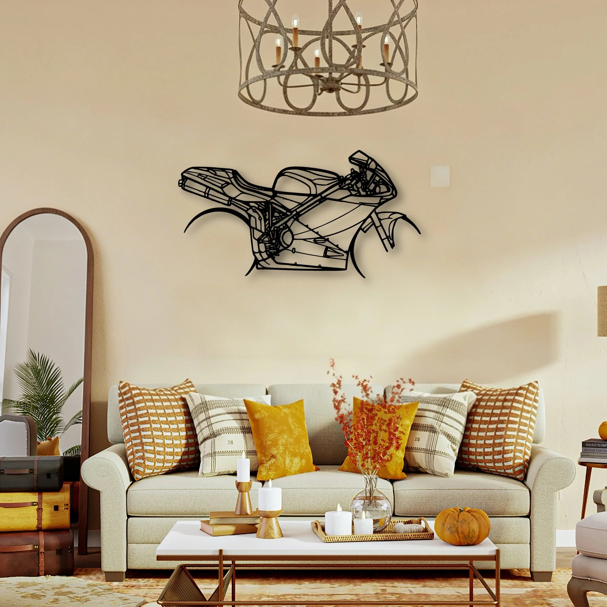 996S 2001 Classic Motorcycle Silhouette Metal Wall Art - Tinvibe