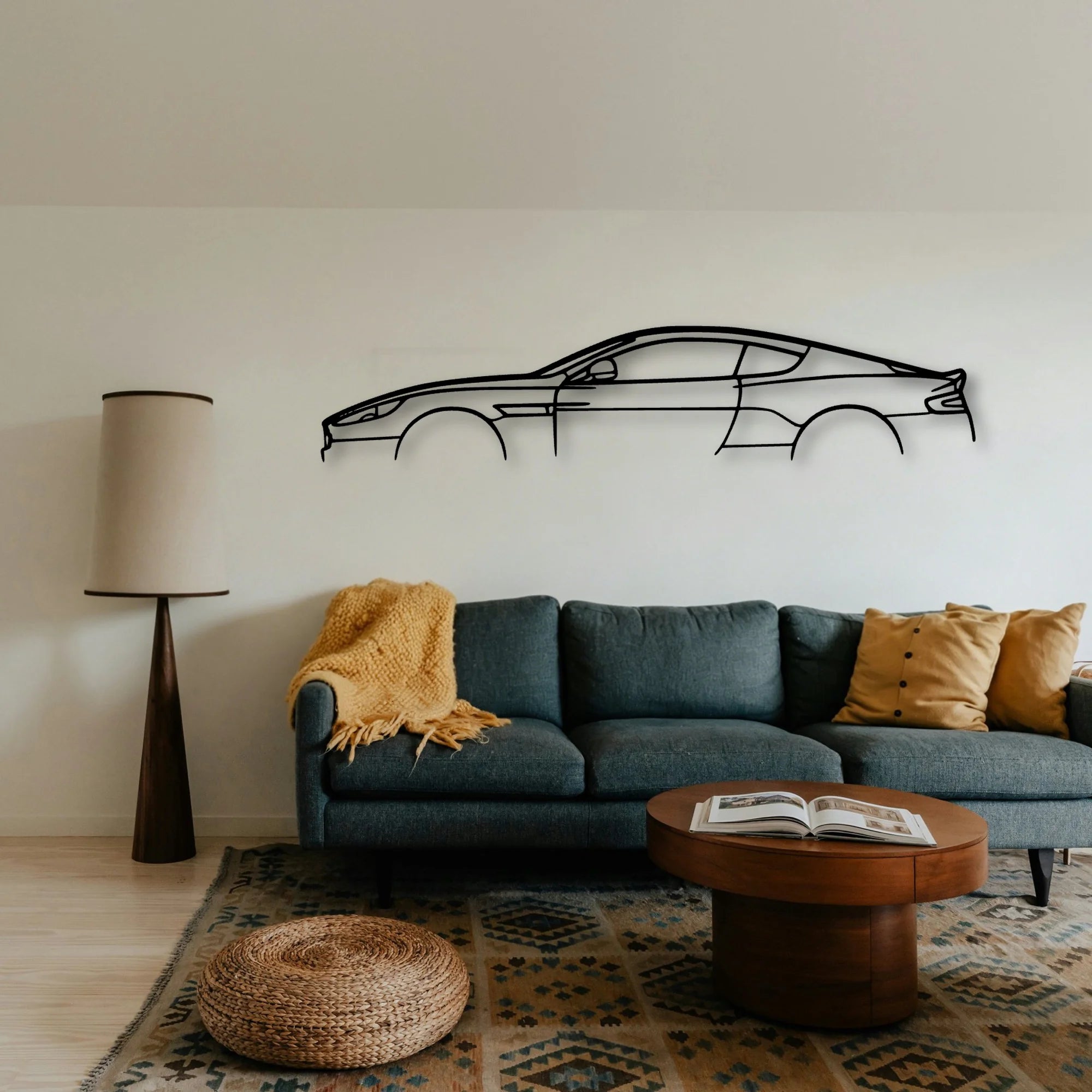 Aston DB9 Classic Silhouette Metal Wall Art - Tinvibe