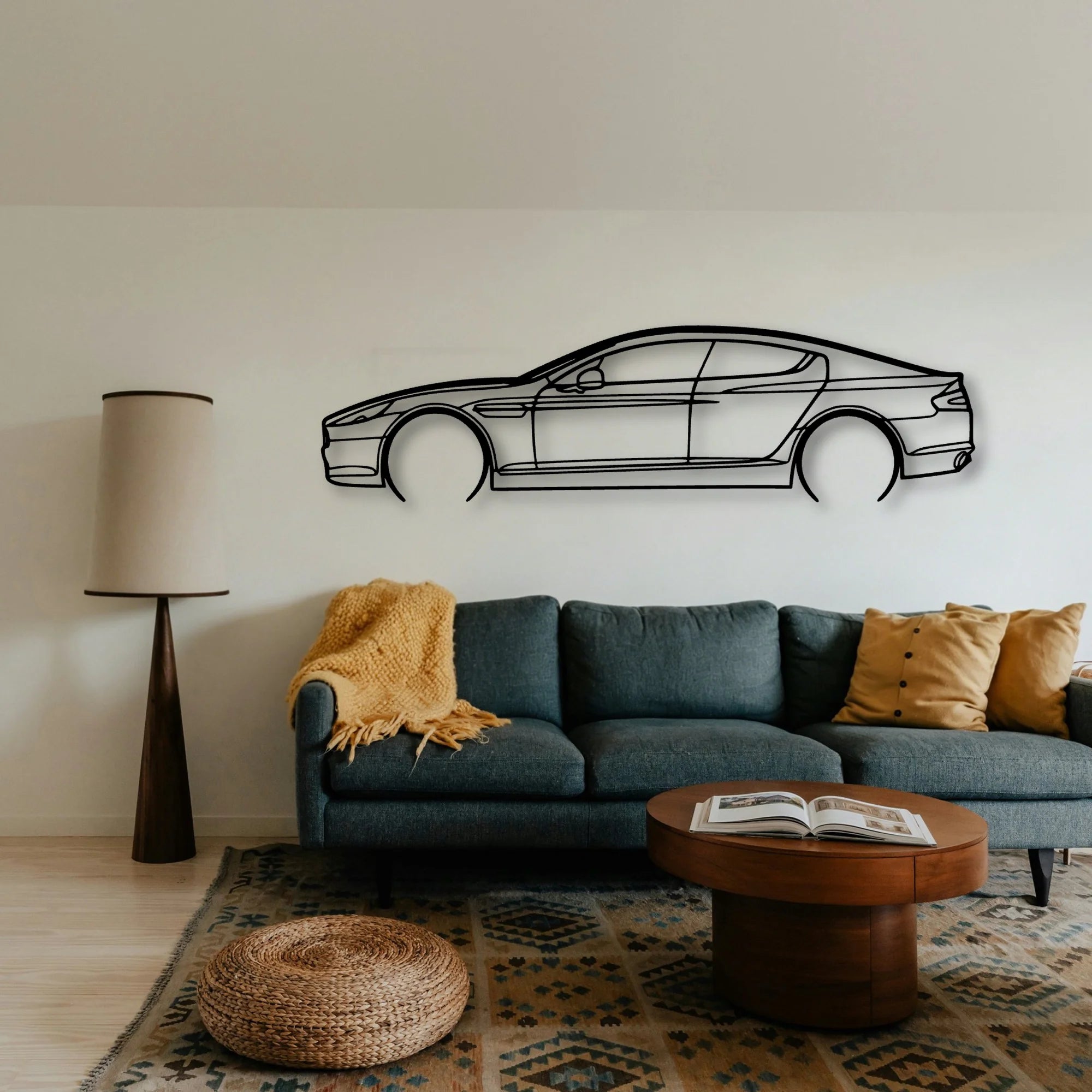 Aston Rapide Classic Silhouette Metal Wall Art - Tinvibe