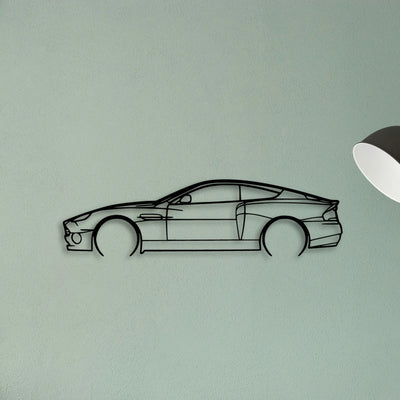 Aston Vanquish V12 2003 2 Classic Silhouette Metal Wall Art - Tinvibe