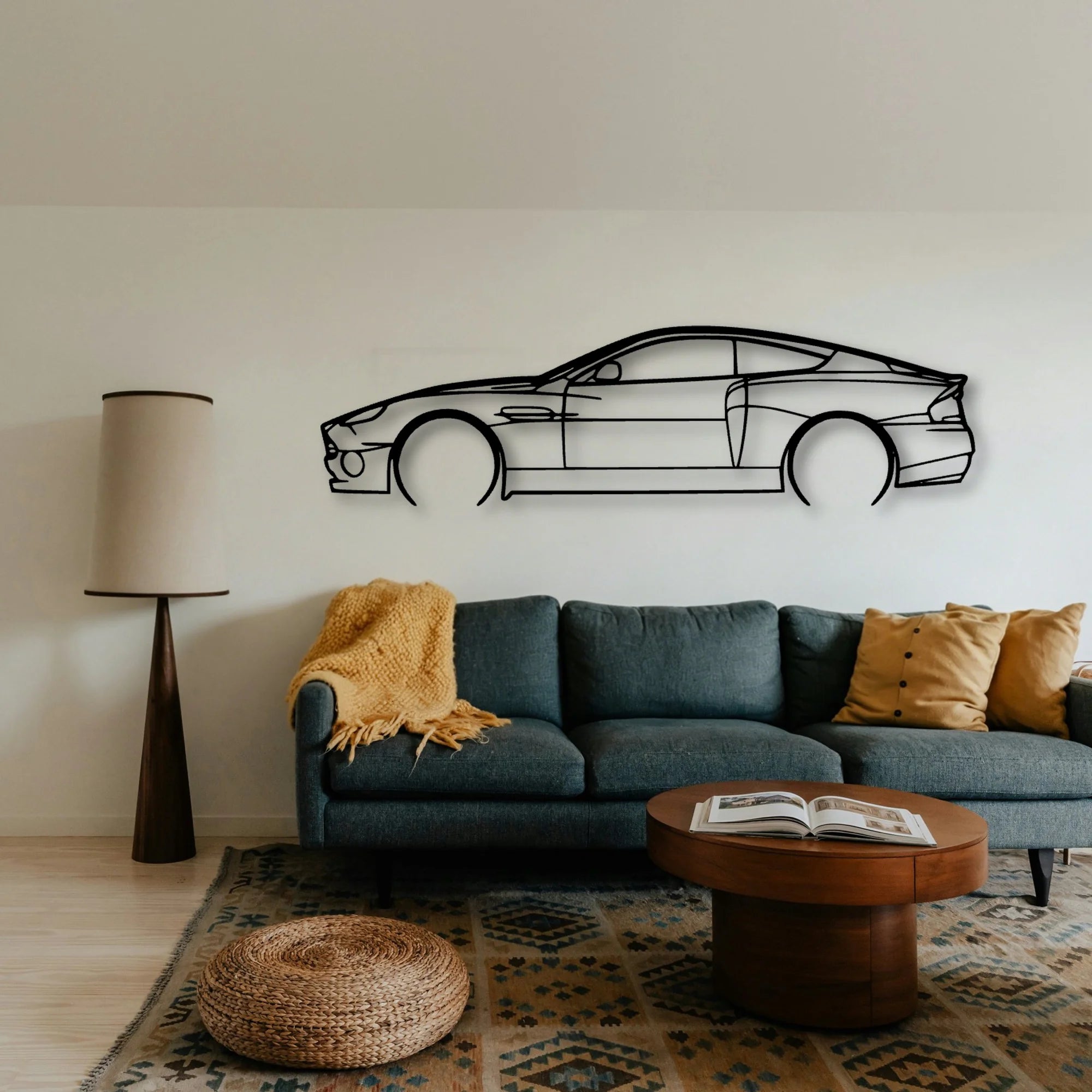 Aston Vanquish V12 2003 2 Classic Silhouette Metal Wall Art - Tinvibe
