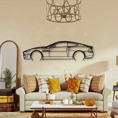 Aston Vanquish V12 2003 2 Classic Silhouette Metal Wall Art - Tinvibe
