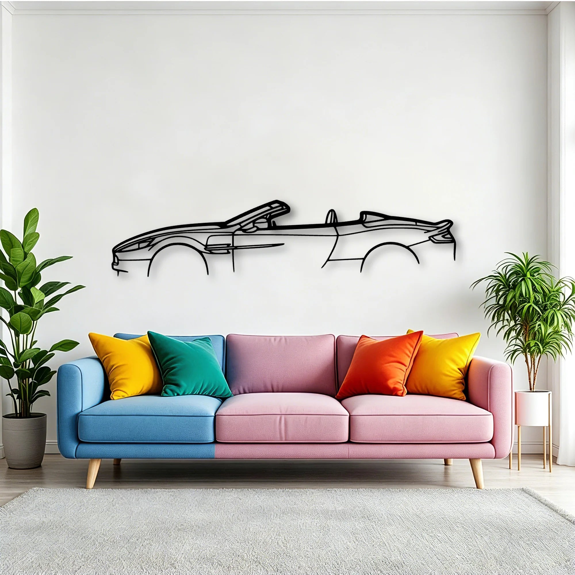 Aston Vanquish Convertible Classic Silhouette Metal Wall Art - Tinvibe