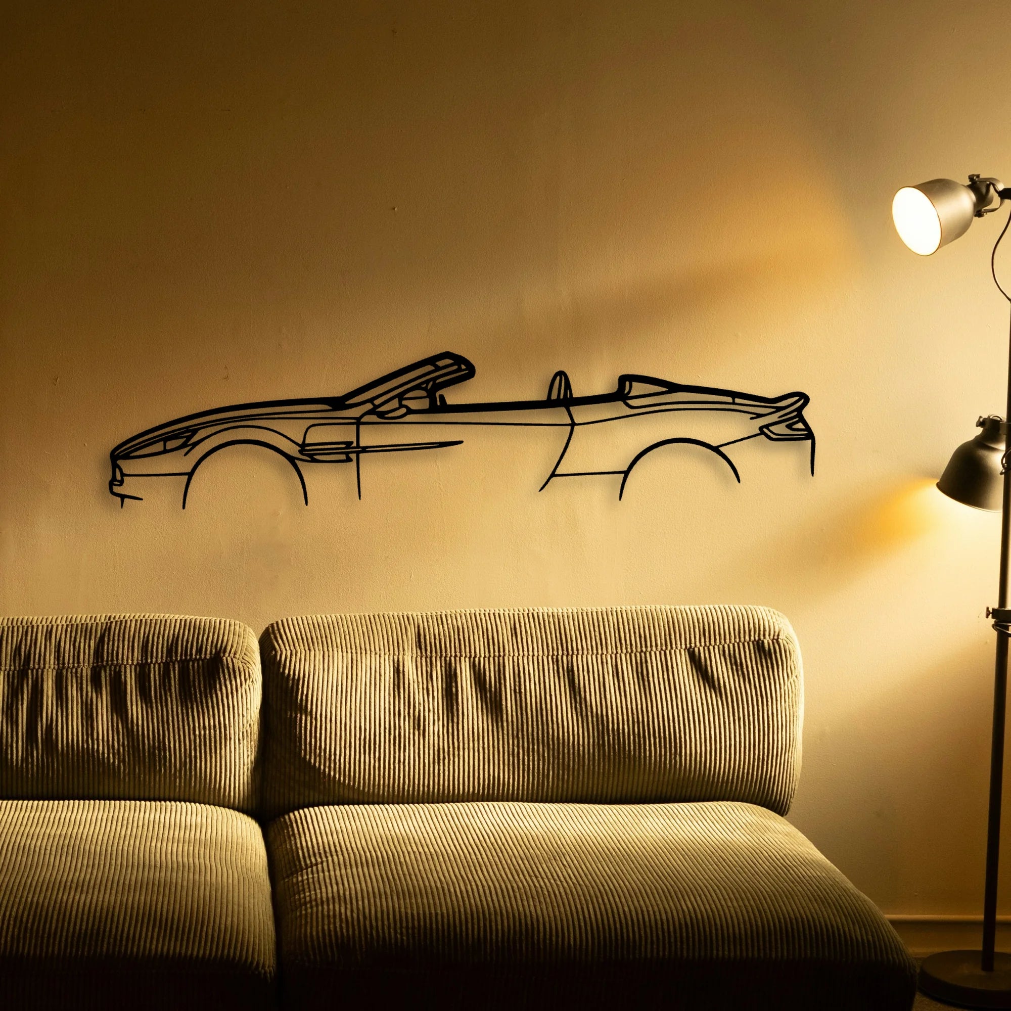 Aston Vanquish Convertible Classic Silhouette Metal Wall Art - Tinvibe
