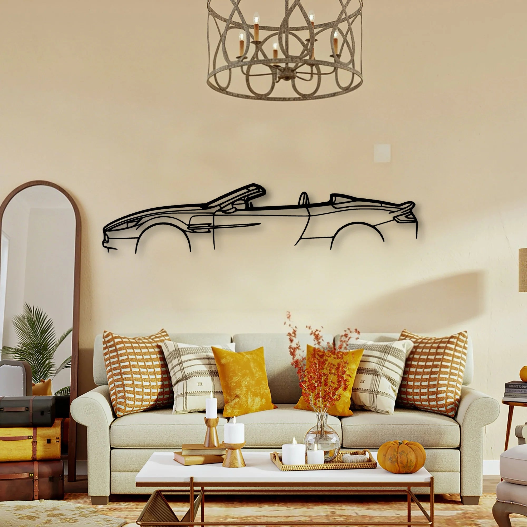 Aston Vanquish Convertible Classic Silhouette Metal Wall Art - Tinvibe