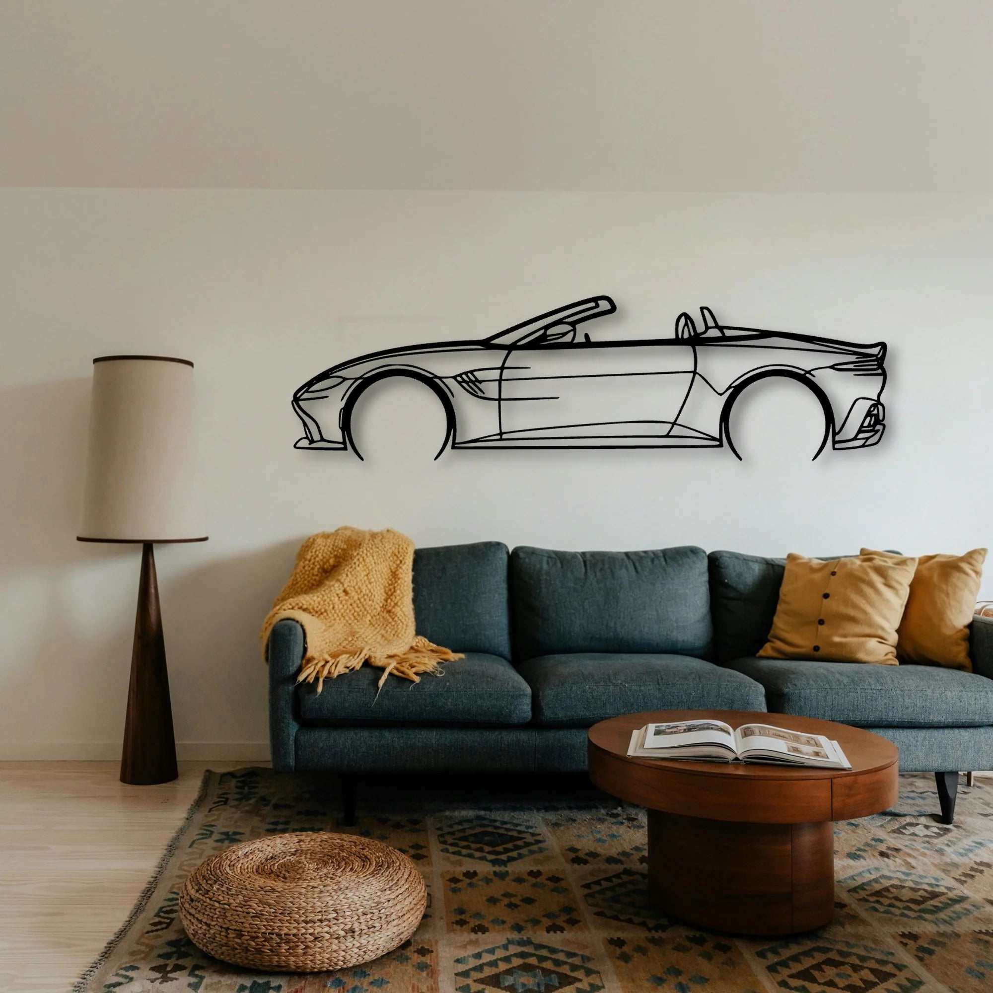 Aston Vantage Cabrio 2 Classic Silhouette Metal Wall Art - Tinvibe
