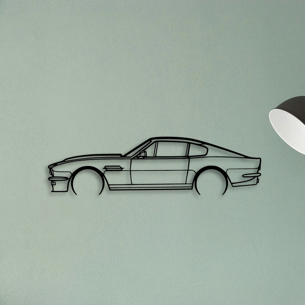 Aston Vantage V8 1984 Classic Silhouette Metal Wall Art - Tinvibe