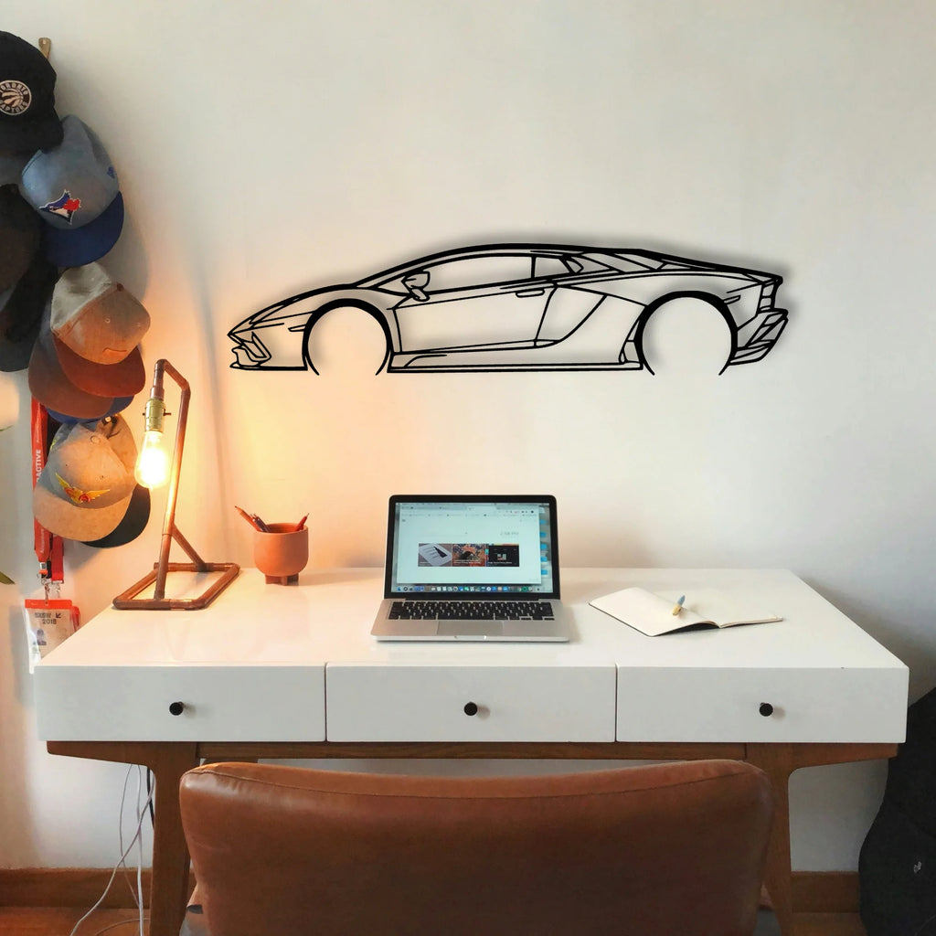 Aventador S Classic Silhouette Metal Wall Art - Tinvibe