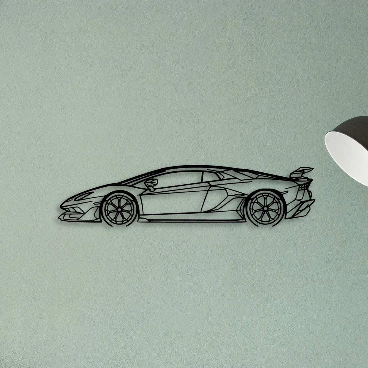 Aventador SVJ 2021 Classic Silhouette Metal Wall Art - Tinvibe