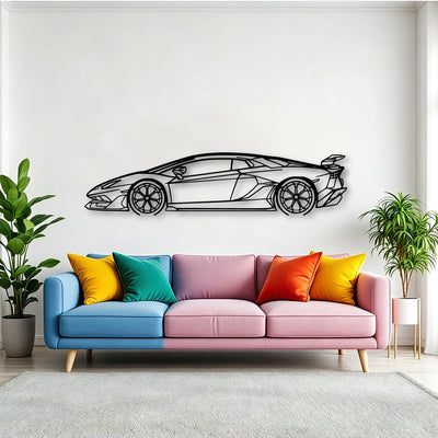 Aventador SVJ 2021 Classic Silhouette Metal Wall Art - Tinvibe