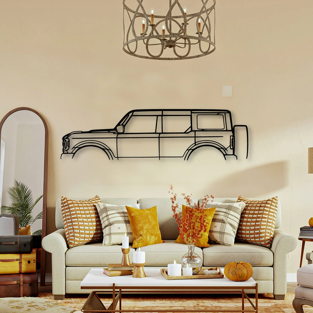 Bronco Classic Silhouette Metal Wall Art - Tinvibe
