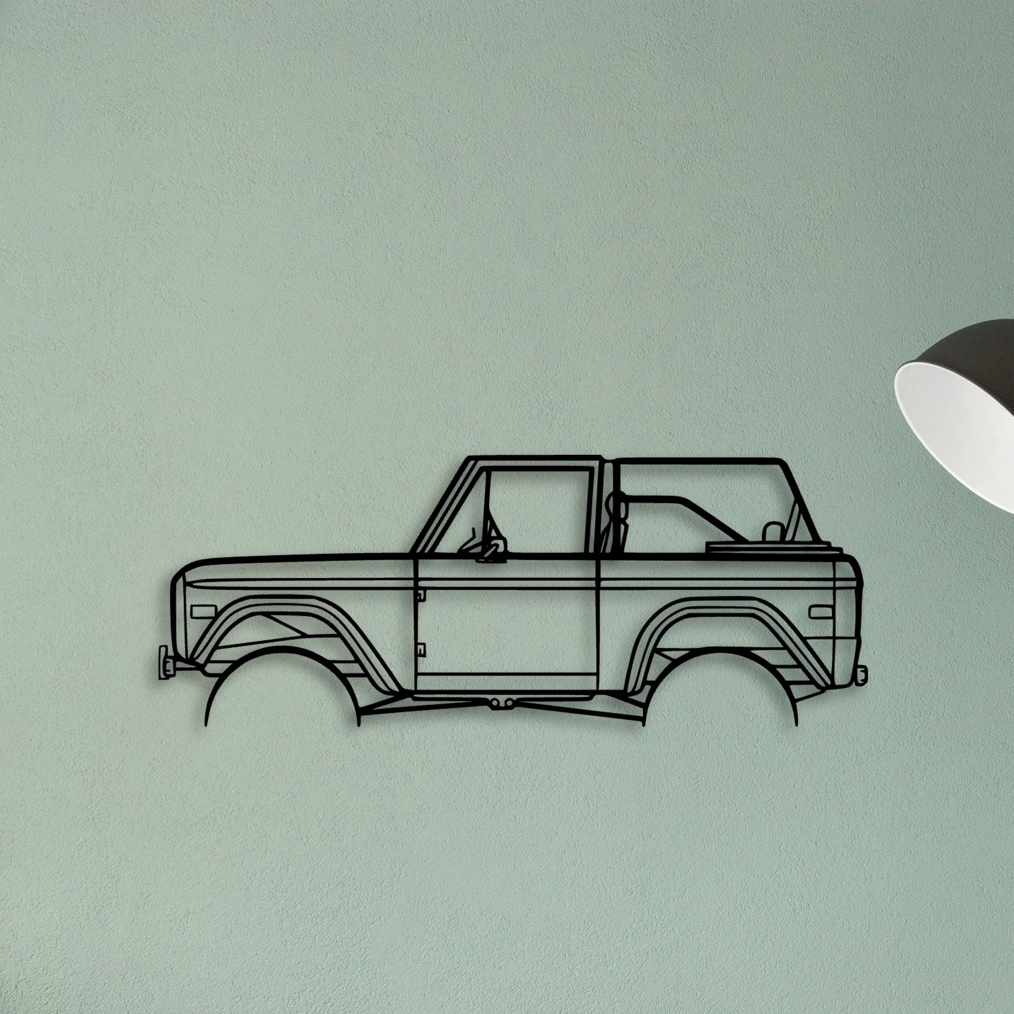 Bronco 1971 2 Classic Silhouette Metal Wall Art - Tinvibe