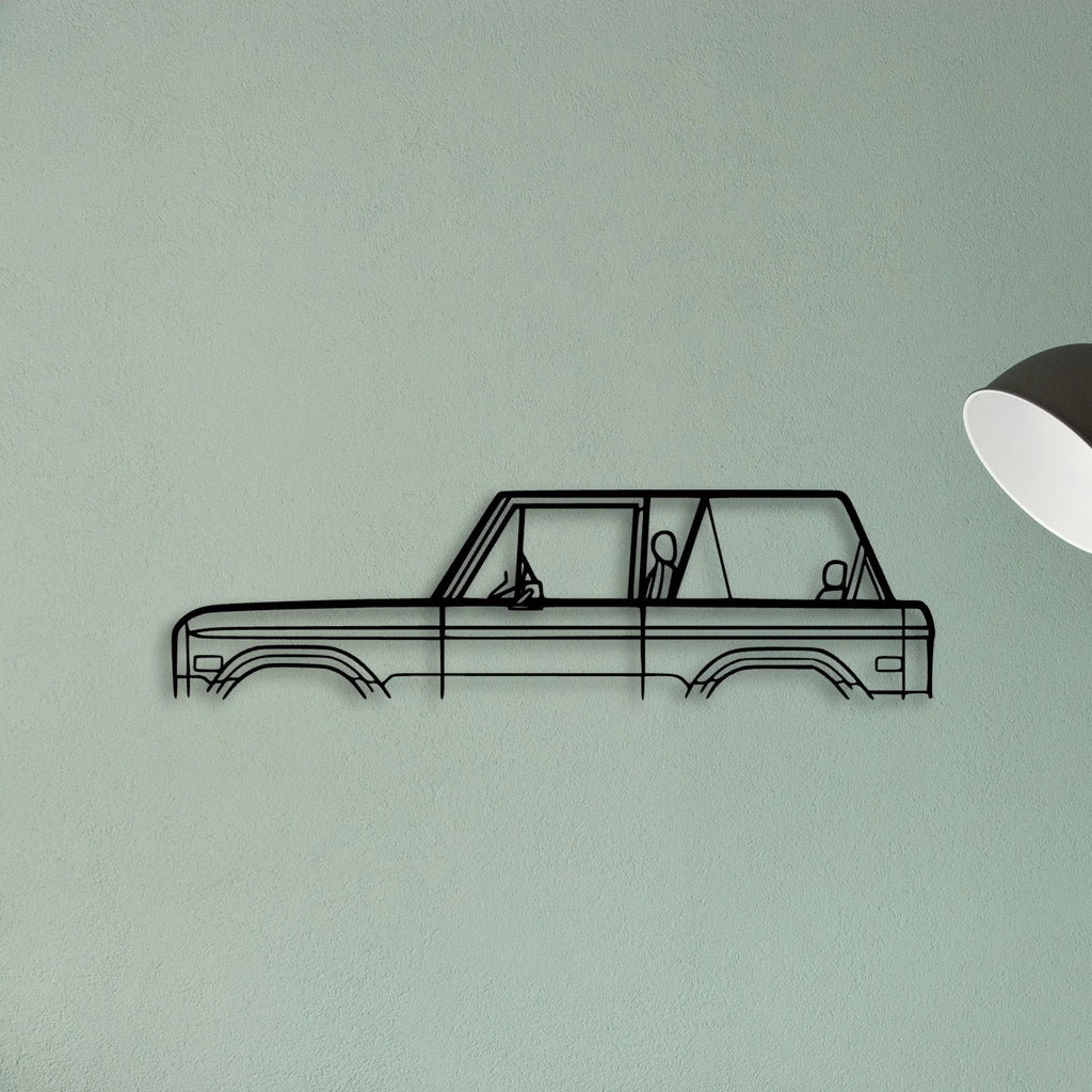 Bronco 1974 Classic Silhouette Metal Wall Art - Tinvibe