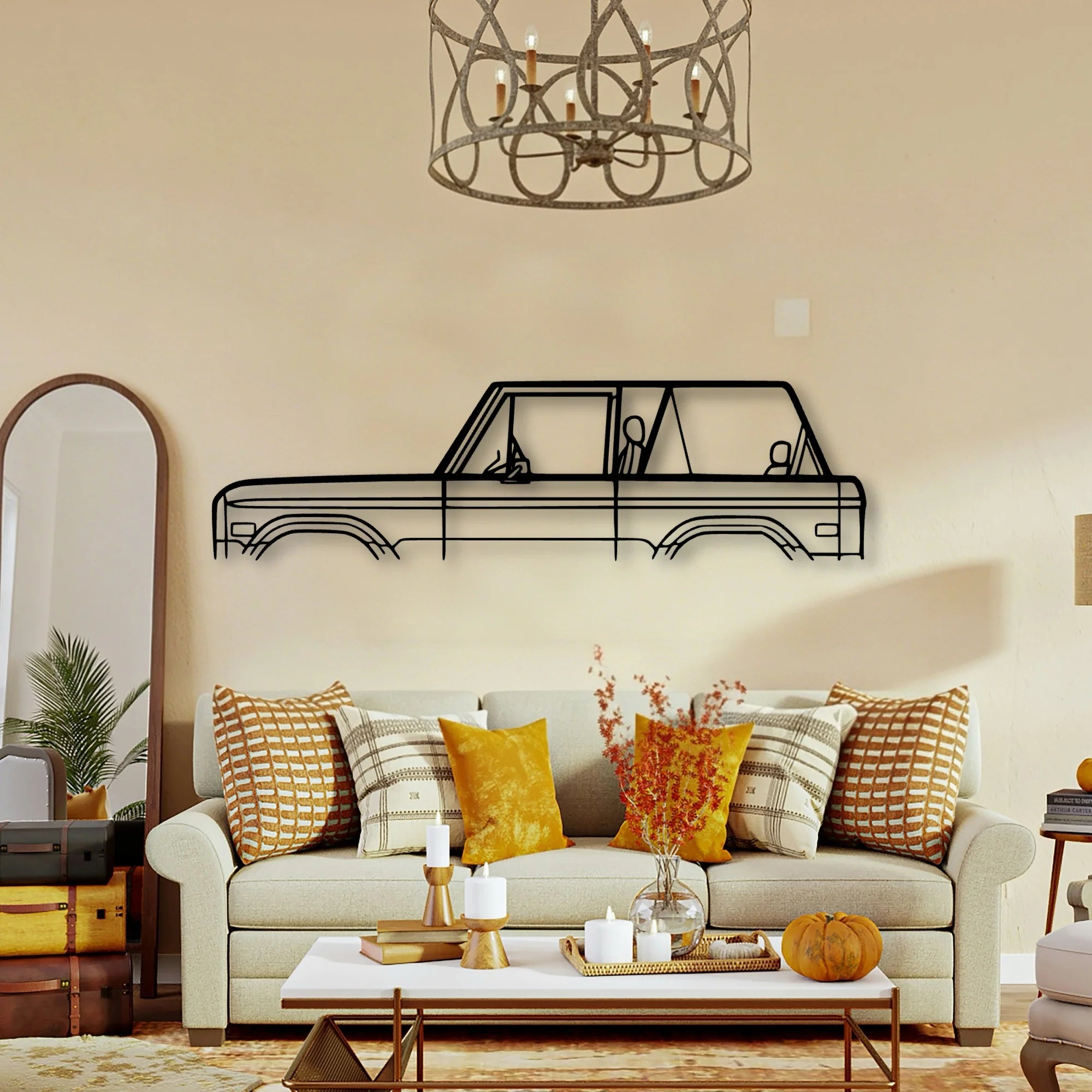 Bronco 1974 Classic Silhouette Metal Wall Art - Tinvibe