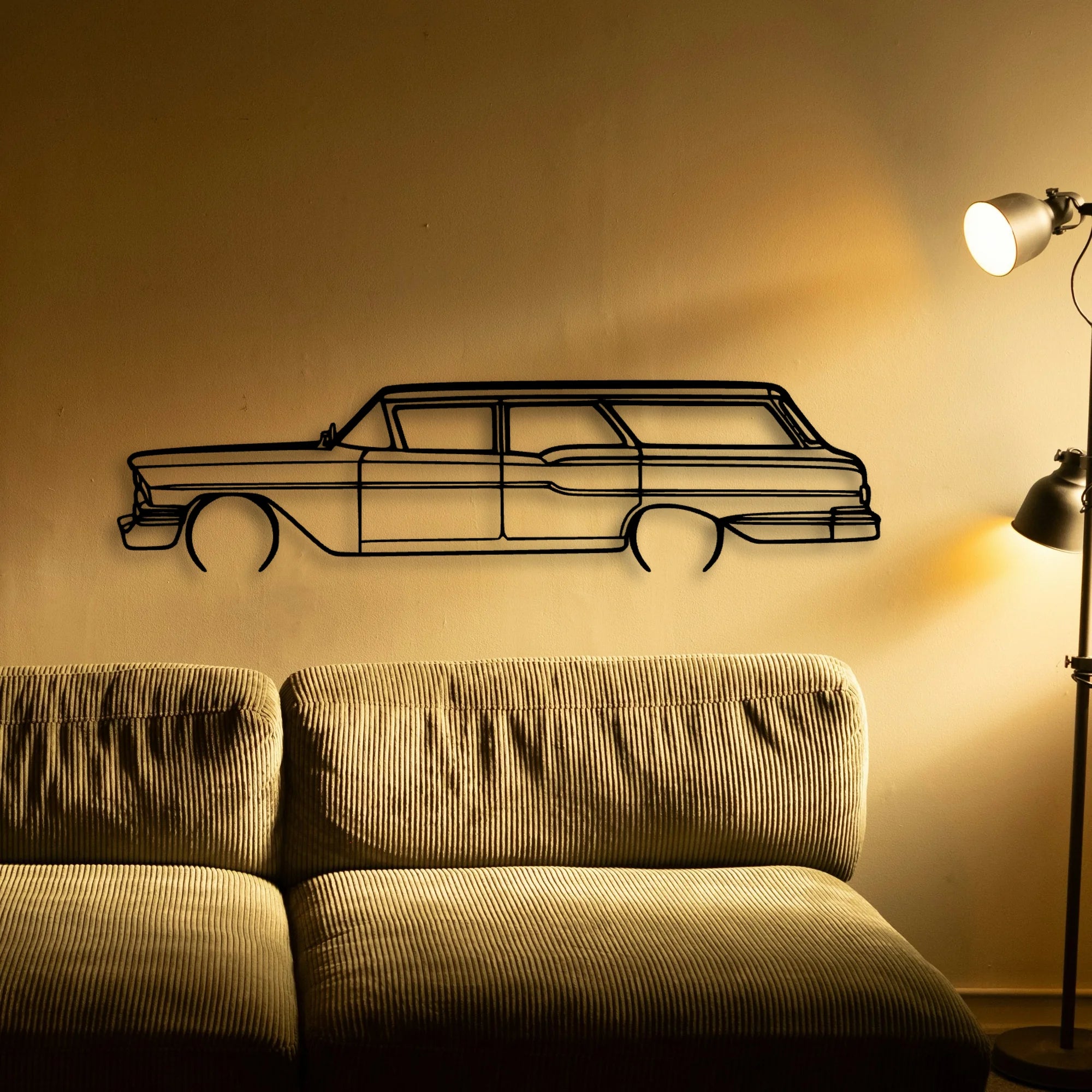 Brookwood Wagon 1958 Classic Silhouette Metal Wall Art - Tinvibe