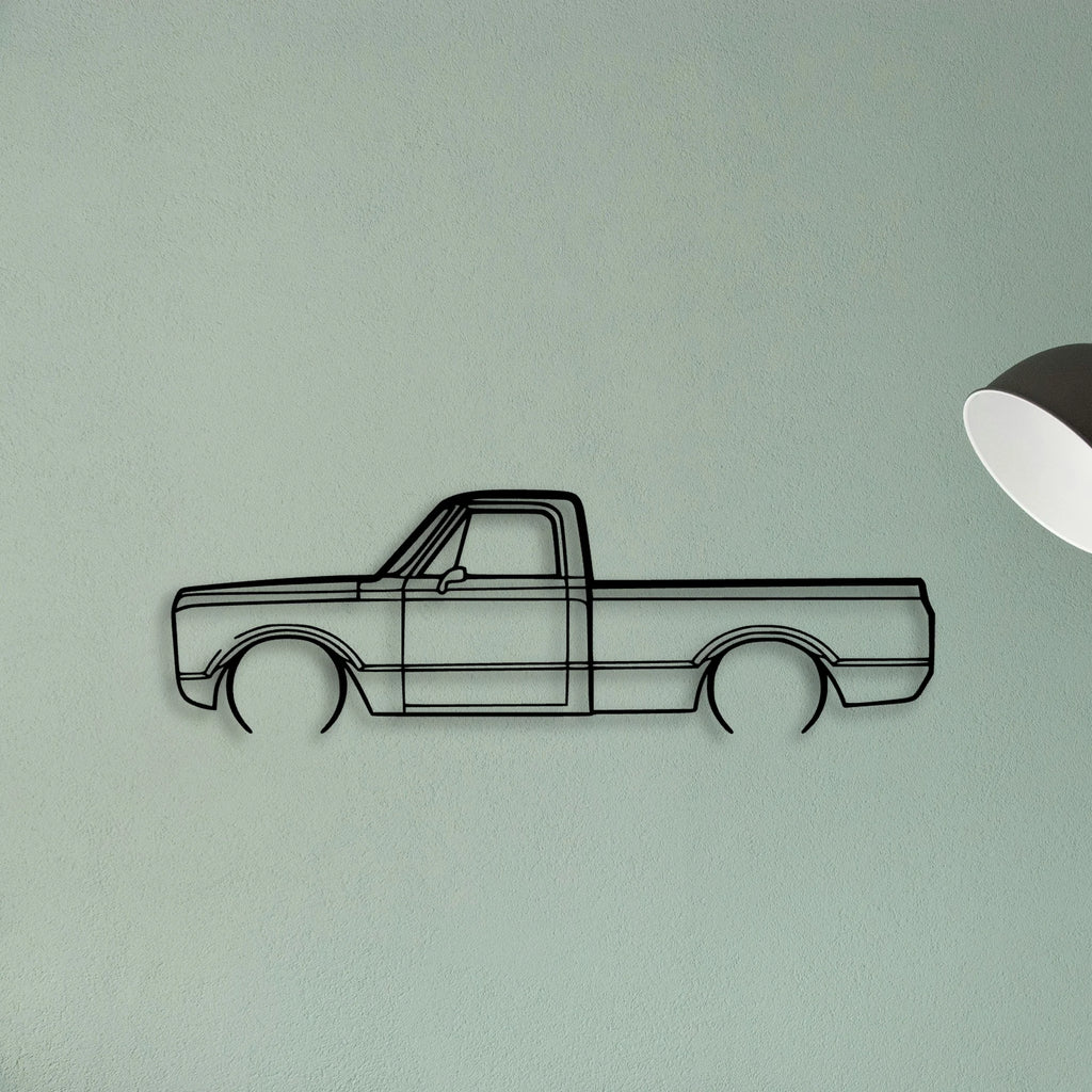 C 10 1971 2 Classic Silhouette Metal Wall Art - Tinvibe