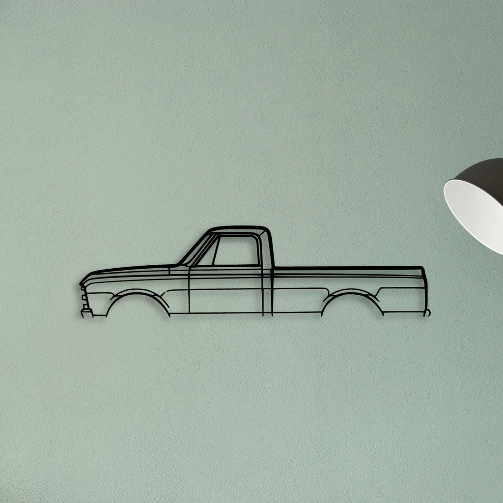 C10 1968 Classic Silhouette Metal Wall Art - Tinvibe