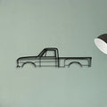 C10 Stepside 1968 Classic Silhouette Metal Wall Art - Tinvibe