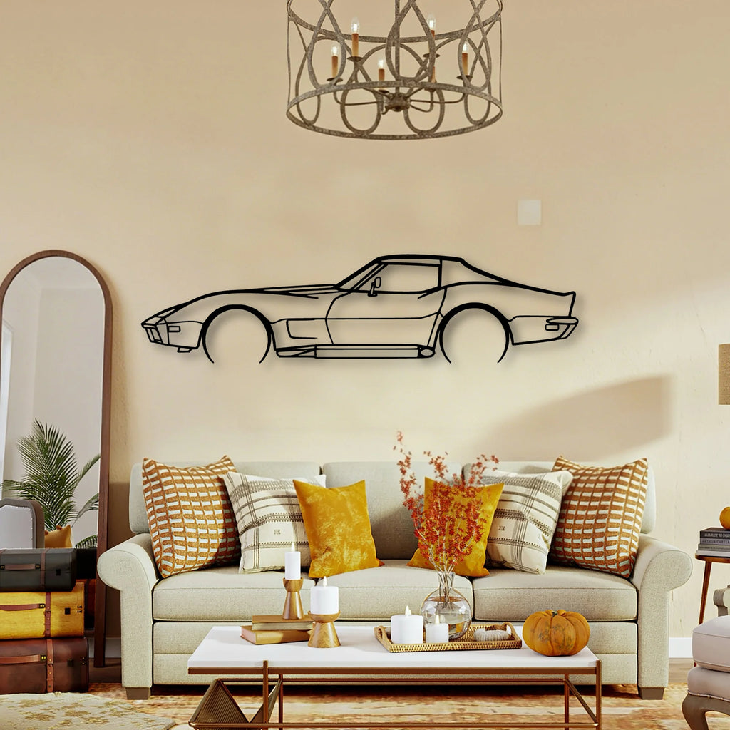 C3 1973 Classic Silhouette Metal Wall Art - Tinvibe