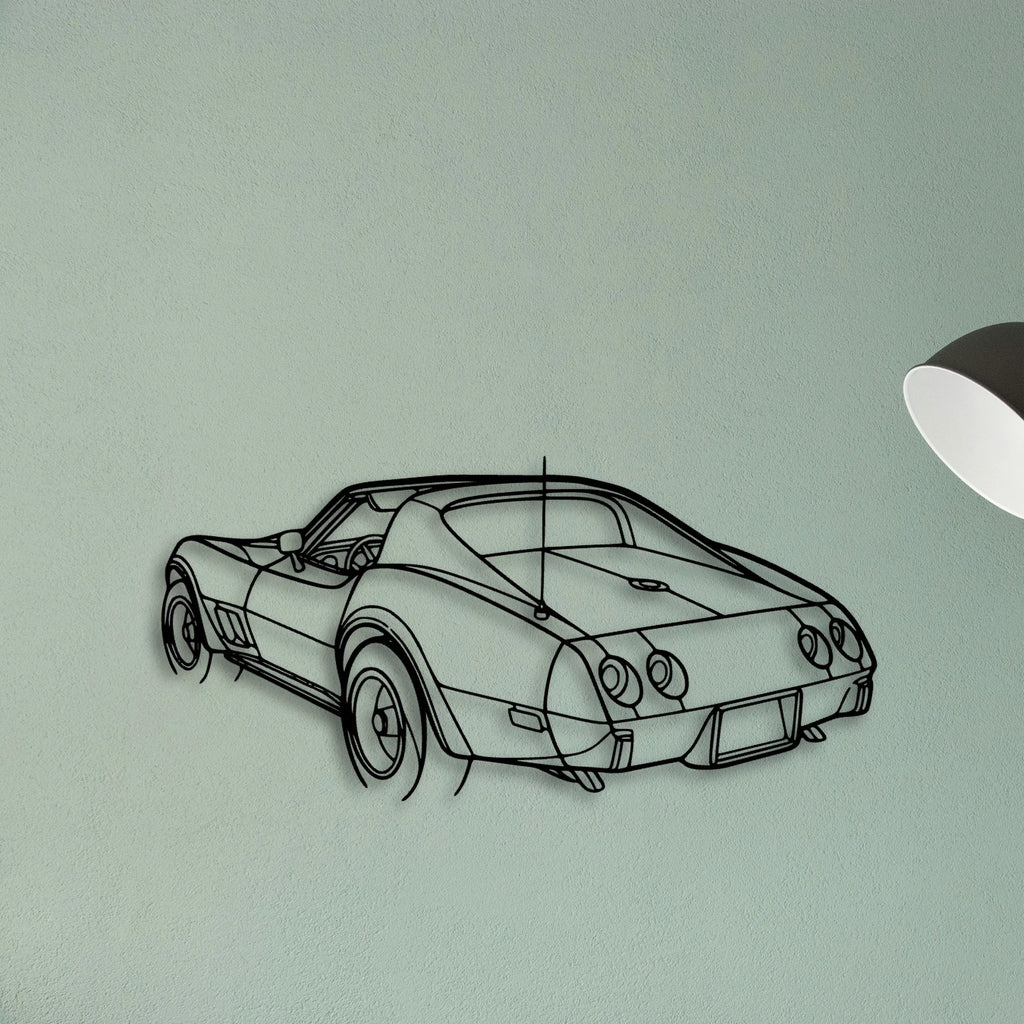 C3 1976 Angle Classic Silhouette Metal Wall Art - Tinvibe