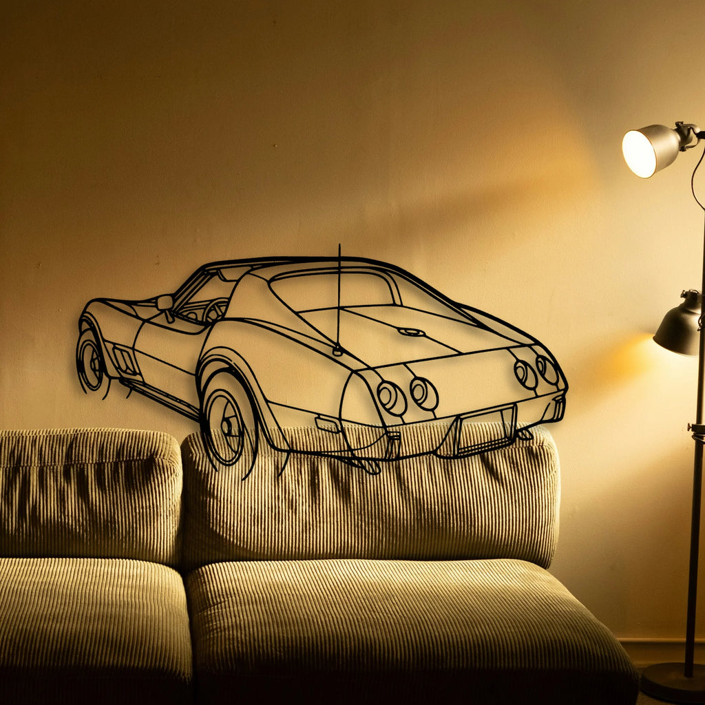 C3 1976 Angle Classic Silhouette Metal Wall Art - Tinvibe