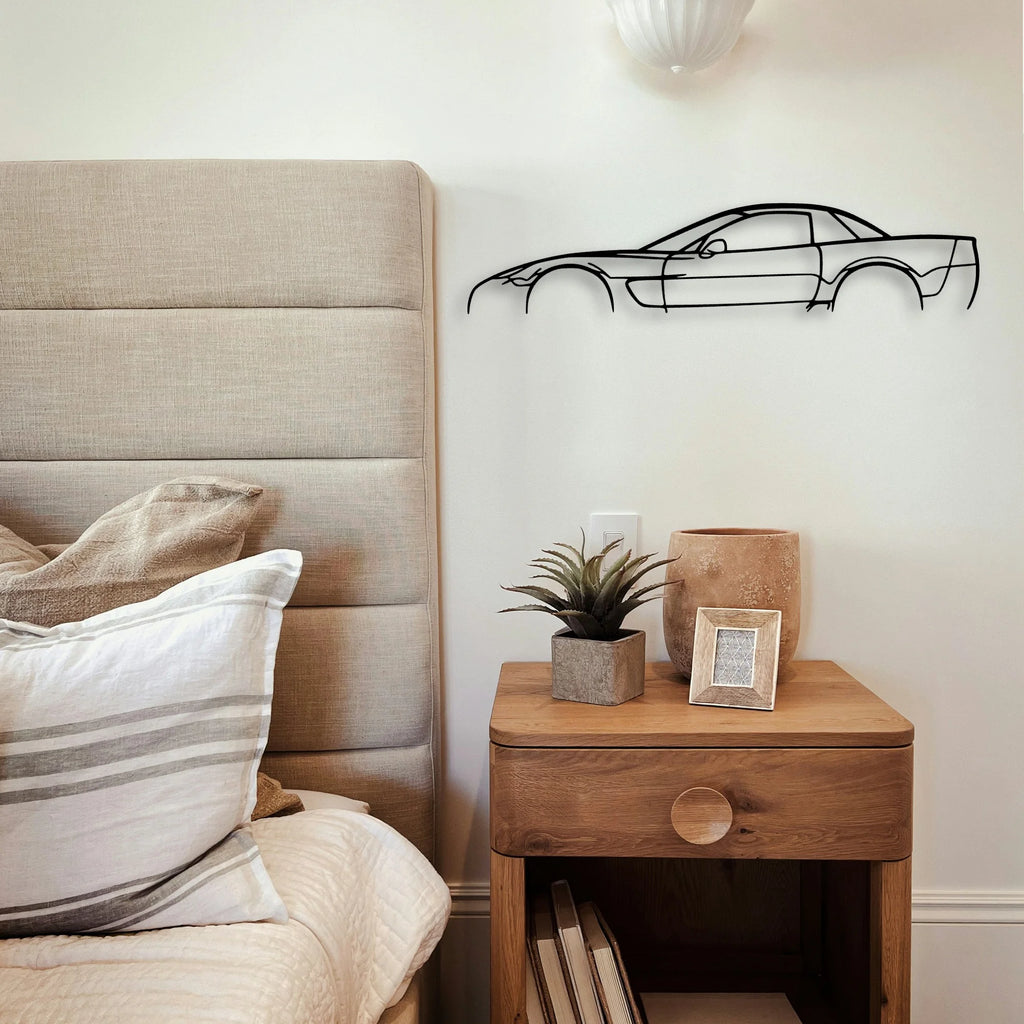 C5 Z06 2002 Classic Silhouette Metal Wall Art - Tinvibe