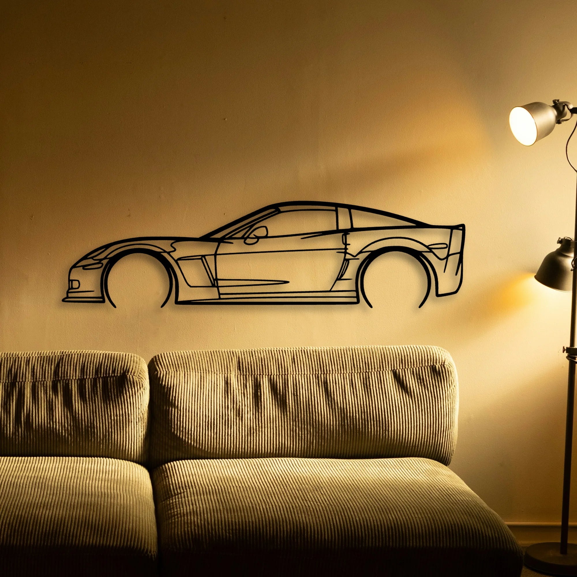 C6 Z06 3 Classic Silhouette Metal Wall Art - Tinvibe
