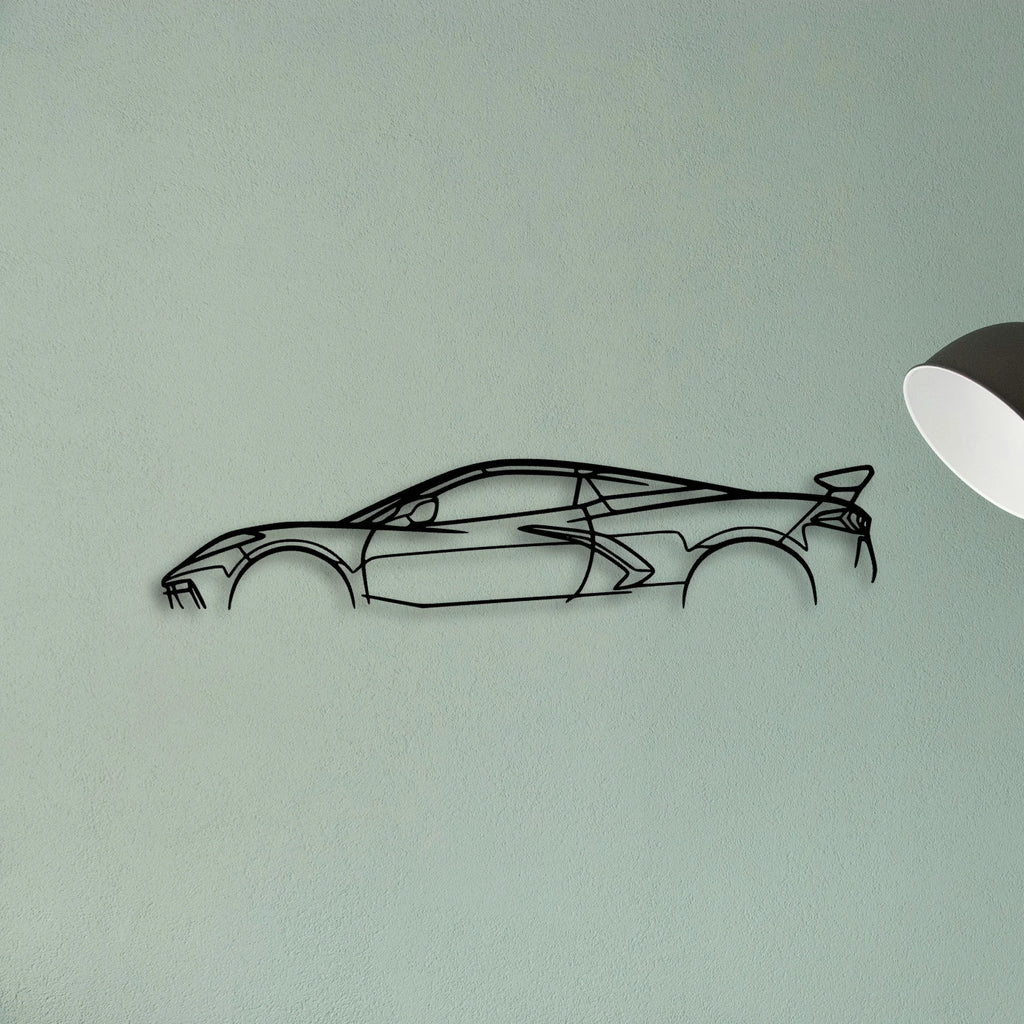 C8 7 Classic Silhouette Metal Wall Art - Tinvibe