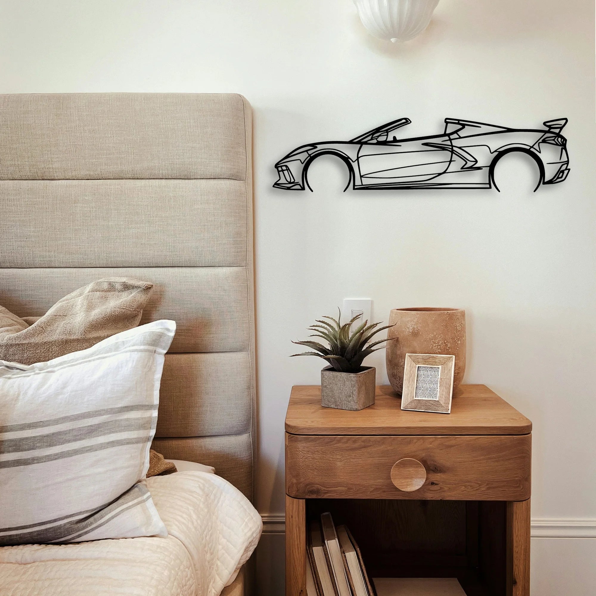 C8 Convertible 2 Classic Silhouette Metal Wall Art - Tinvibe