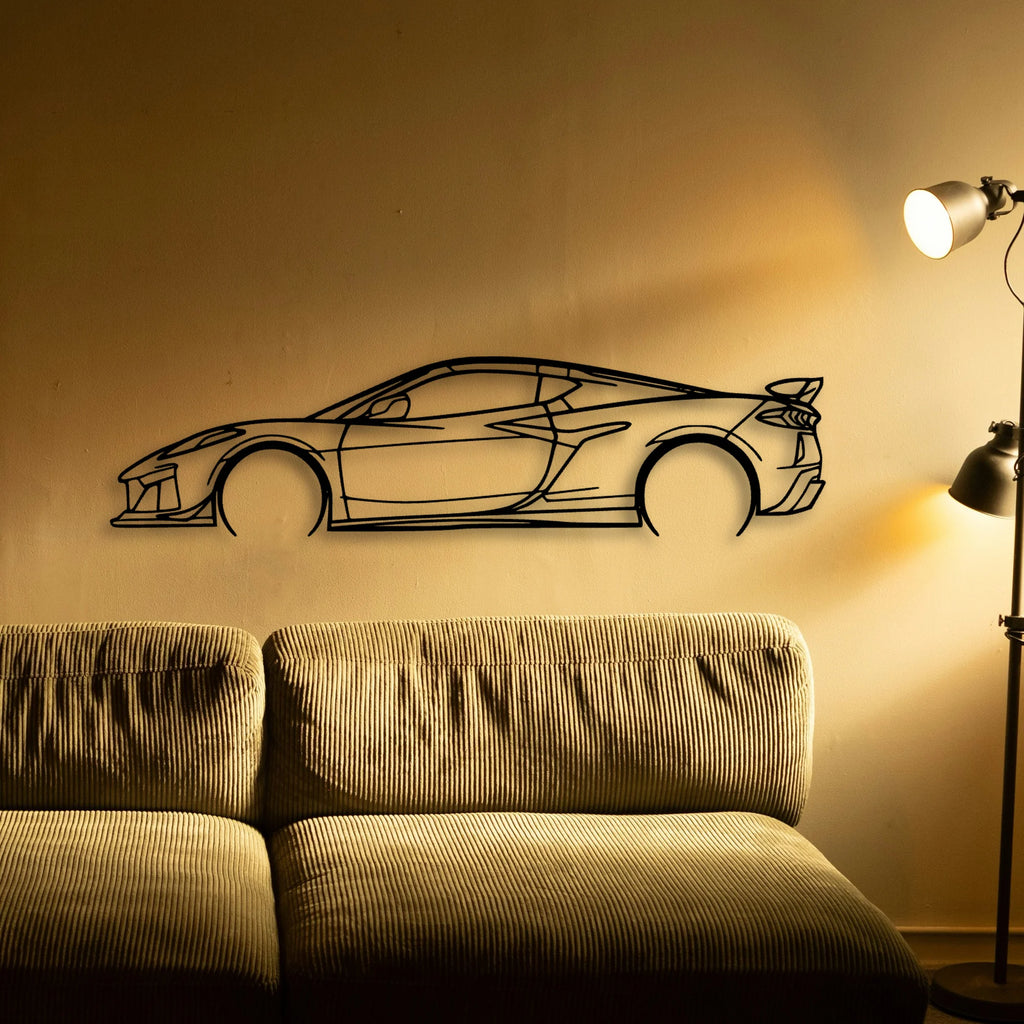 C8 Z06 2 Classic Silhouette Metal Wall Art - Tinvibe
