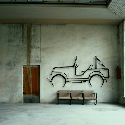CJ5 1969 Classic Silhouette Metal Wall Art - Tinvibe